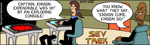 Sev Trek Comic Strip. Copyright 2000 by John Cook.